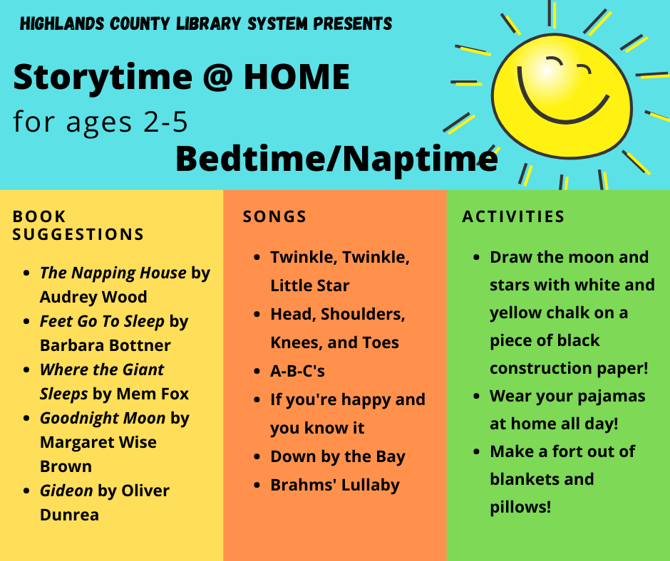 Storytime at home: Sleep/Nap time - Image of PDF