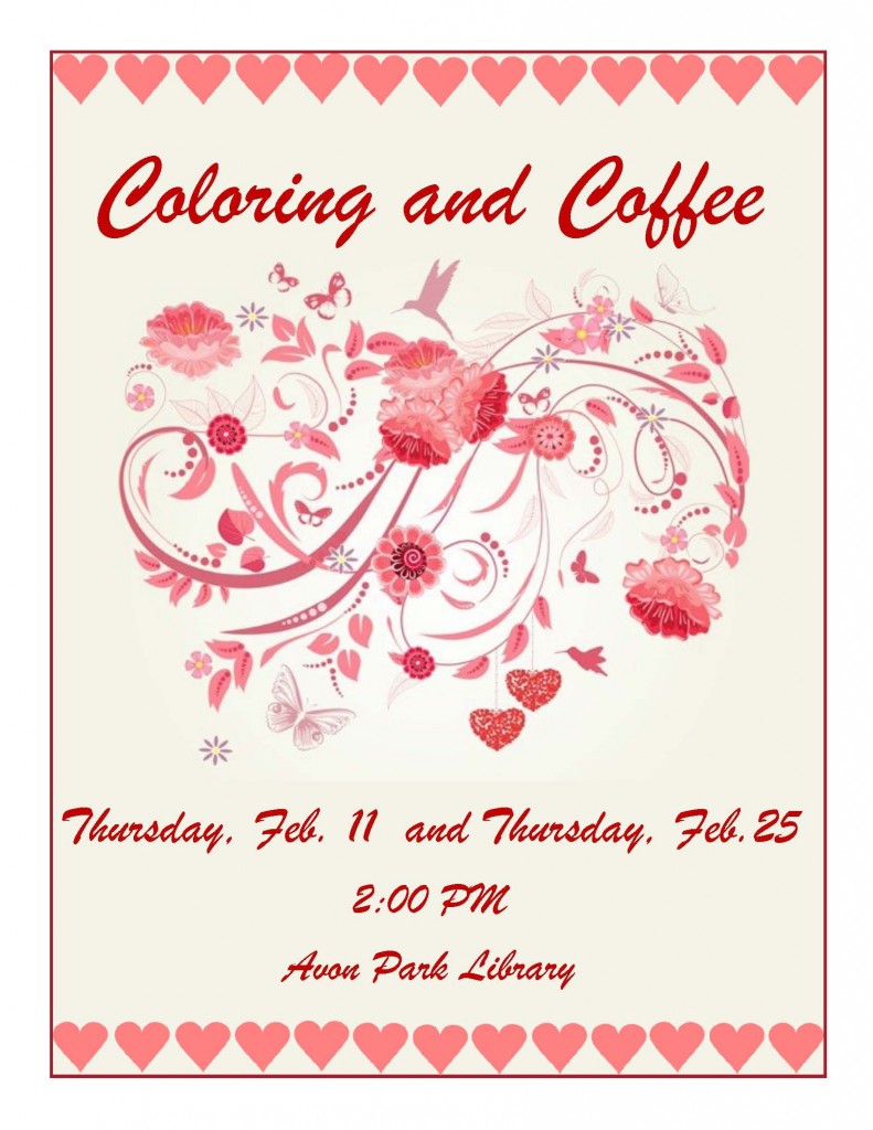 Coloring in February at the Avon Park Library