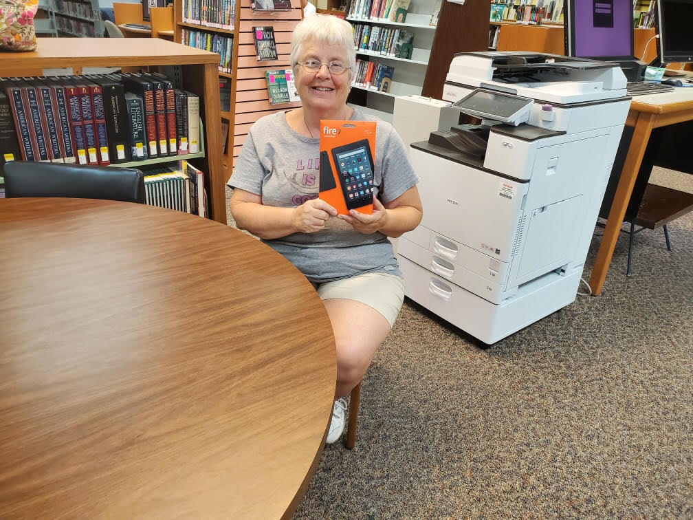 The November winner of the Kindle Fire 7 with Alexa, is Judy Glam one of our Sebring patrons. Remember for a chance to win, for each book checked out at the Glades Library you get a ticket to enter.  Our next drawing will be December 27.