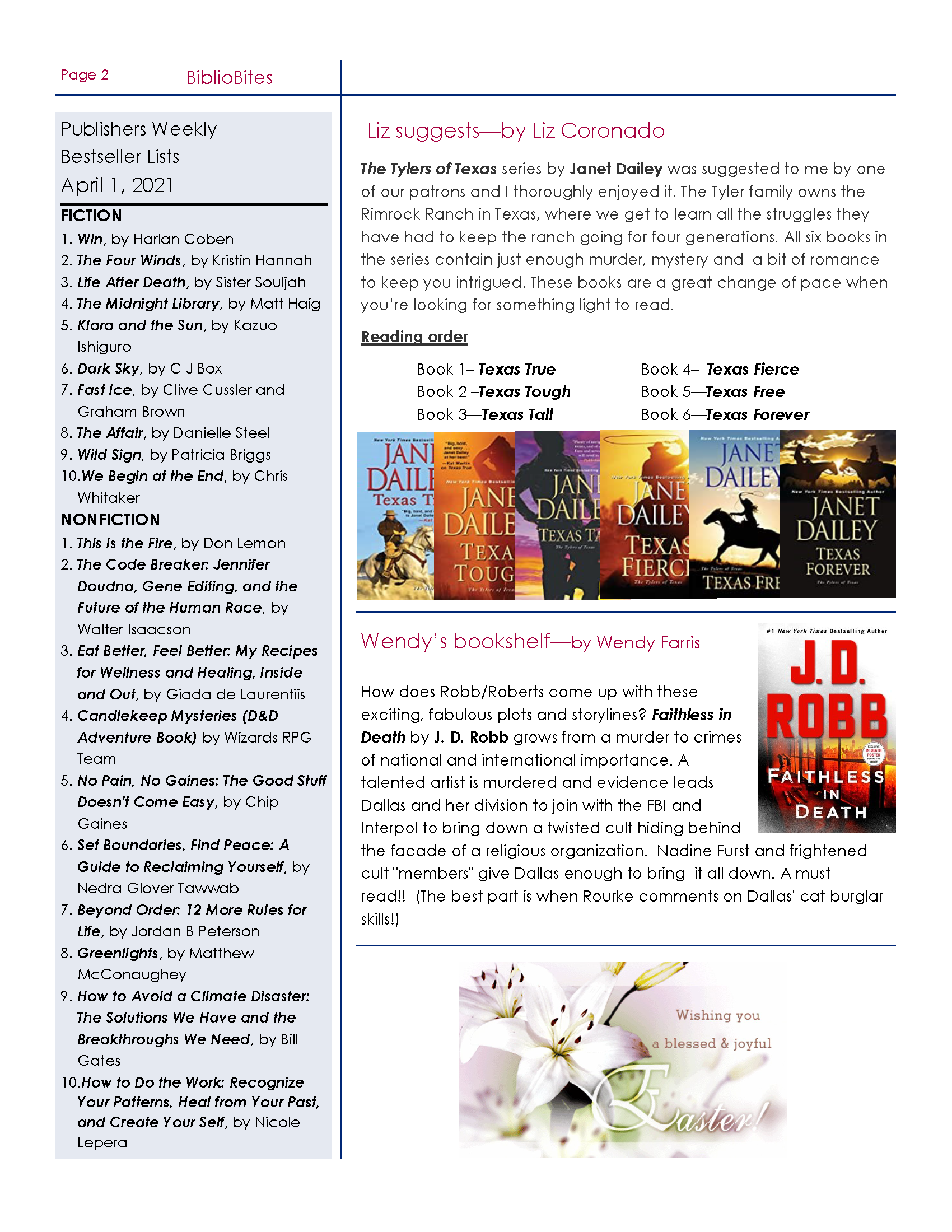 Page 2 Friends of DeSoto County Library Association April Newsletter