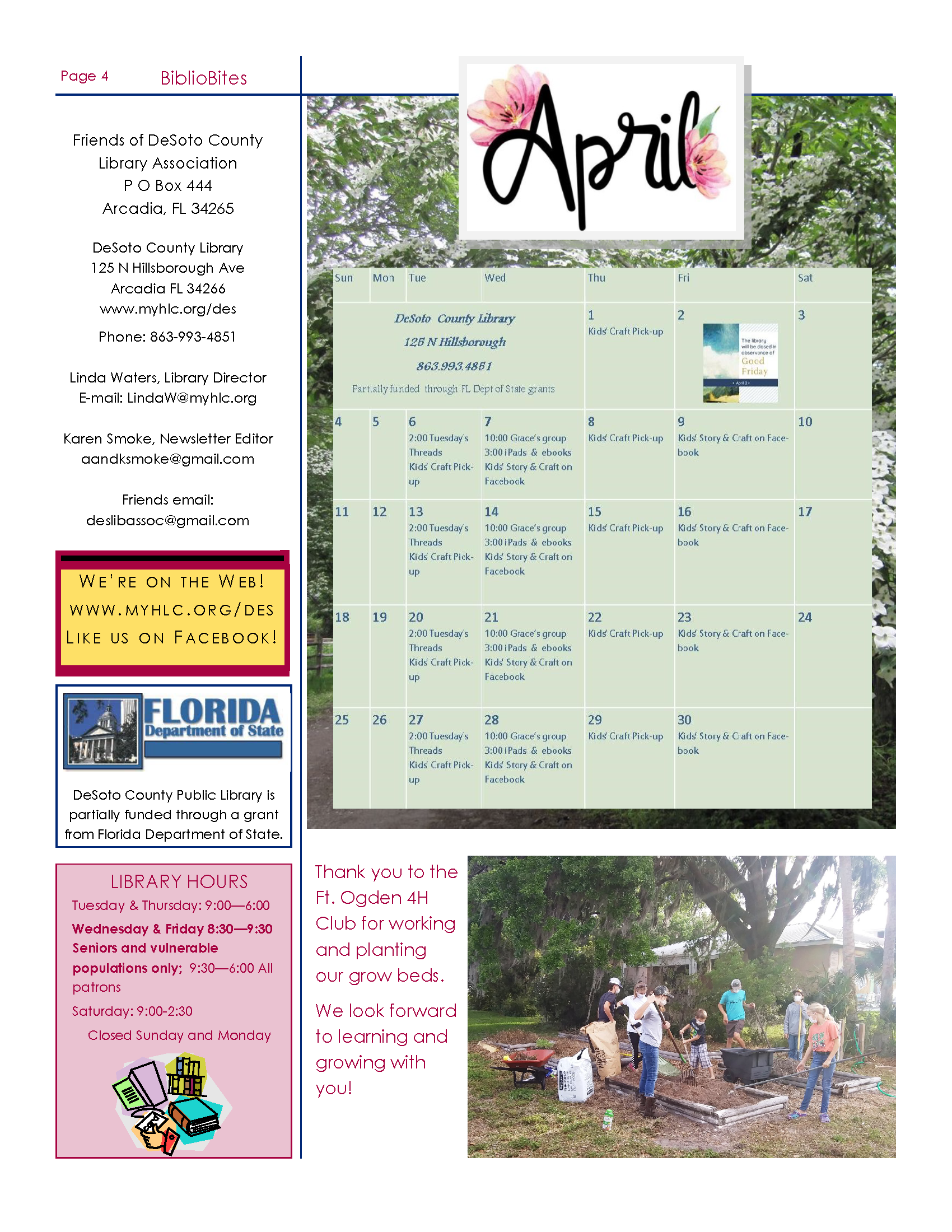 Page 4 Friends of DeSoto County Library Association April Newsletter