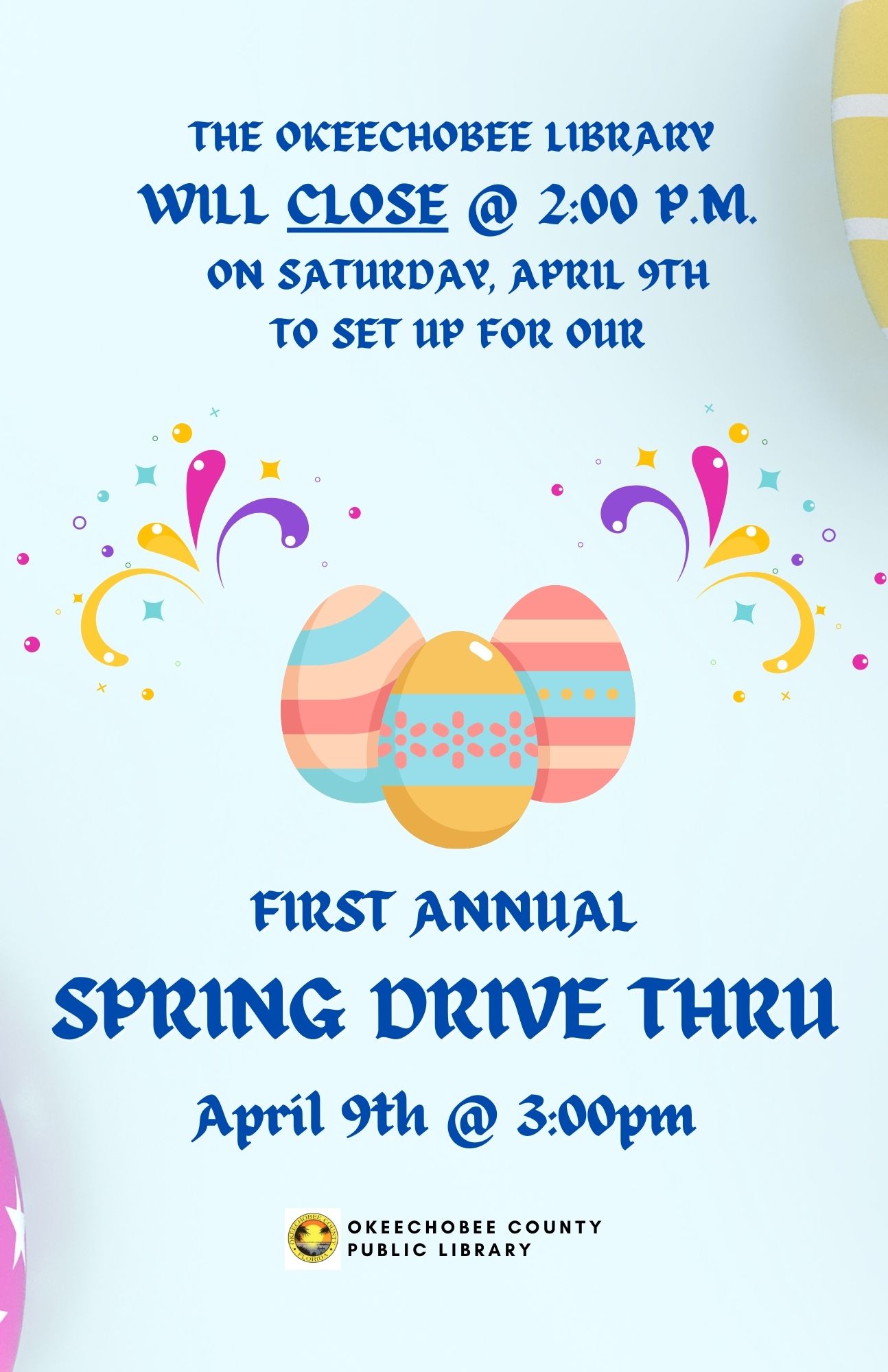  Okeechobee library's First annual Spring Drive thru