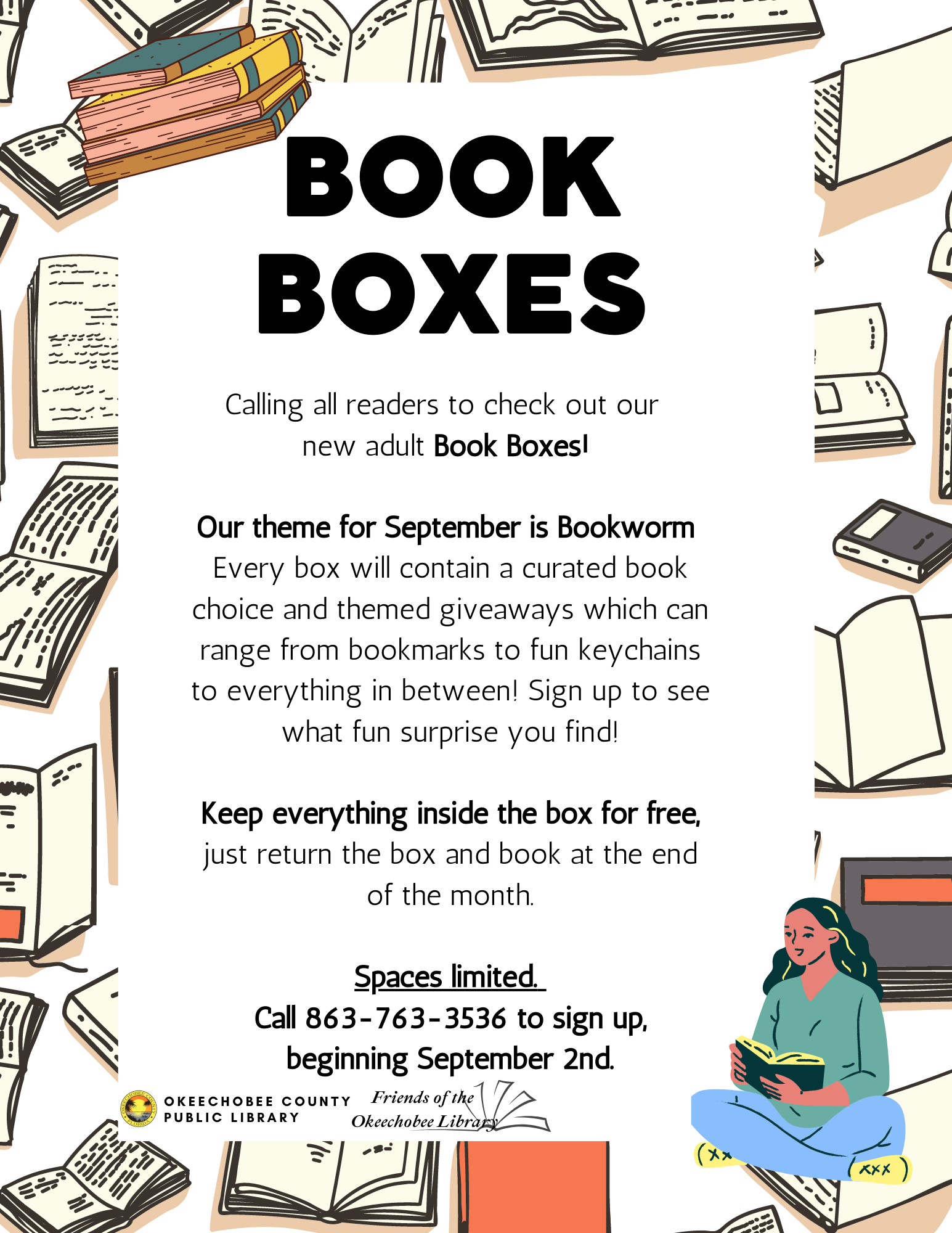 September Book Boxes! Every box will contain a curated book choice and themed giveaways which can range from bookmarks to fun keychains to everything in between! Sign up to see what fun surprise you find!