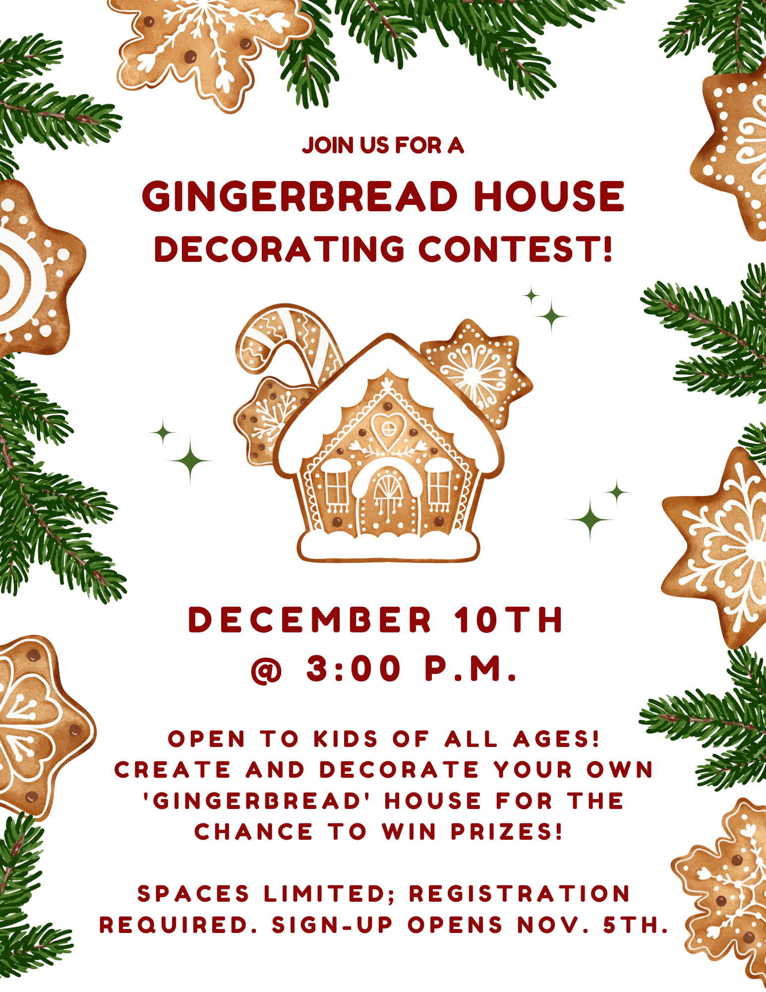 Join us on December 10th at 3pm to have some holiday fun and have the chance to win prizes! Open to kids of all ages.