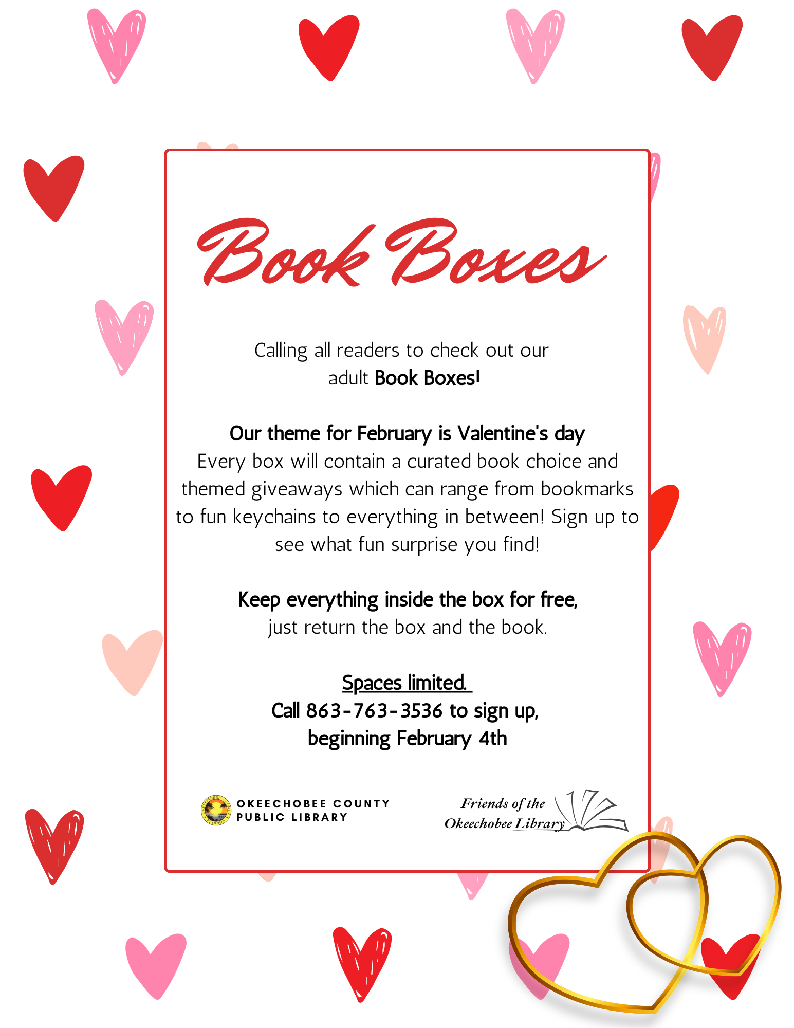 February Book Boxes! Every box will contain a curated book choice and themed giveaways which can range from bookmarks to fun keychains to everything in between! Sign up to see what fun surprise you find!