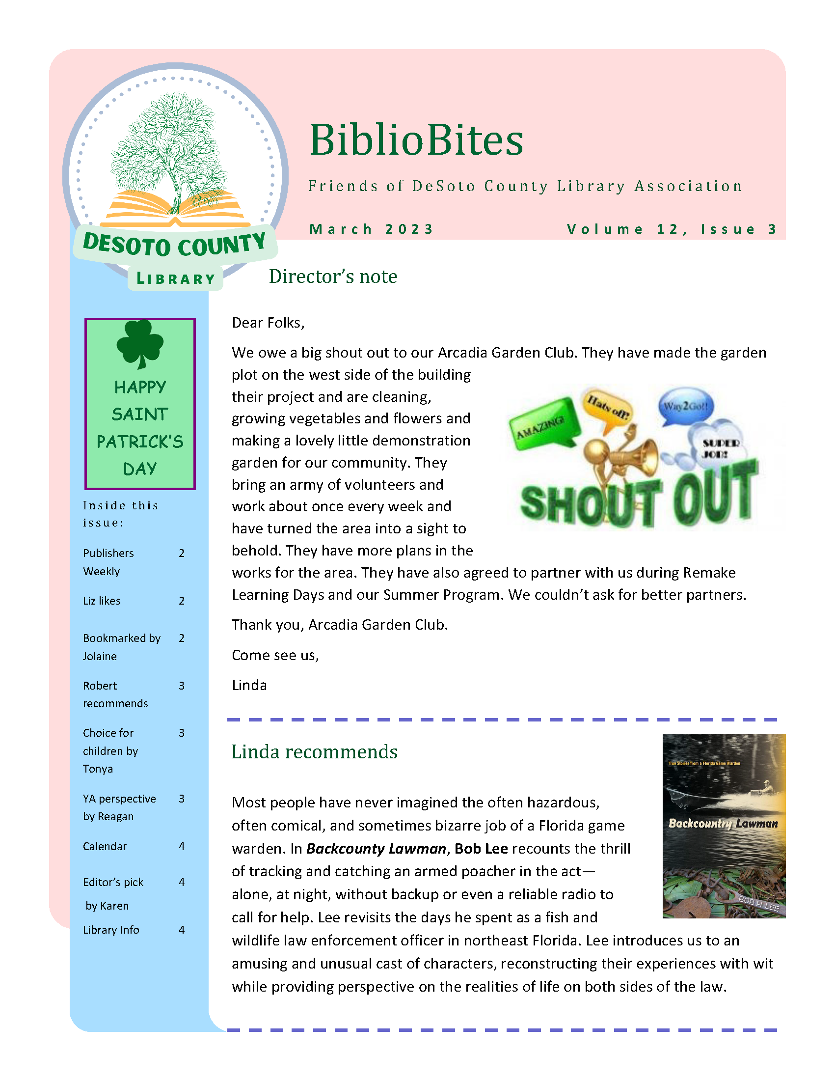 Image of page 1 of the newsletter, available in link as a PDF
