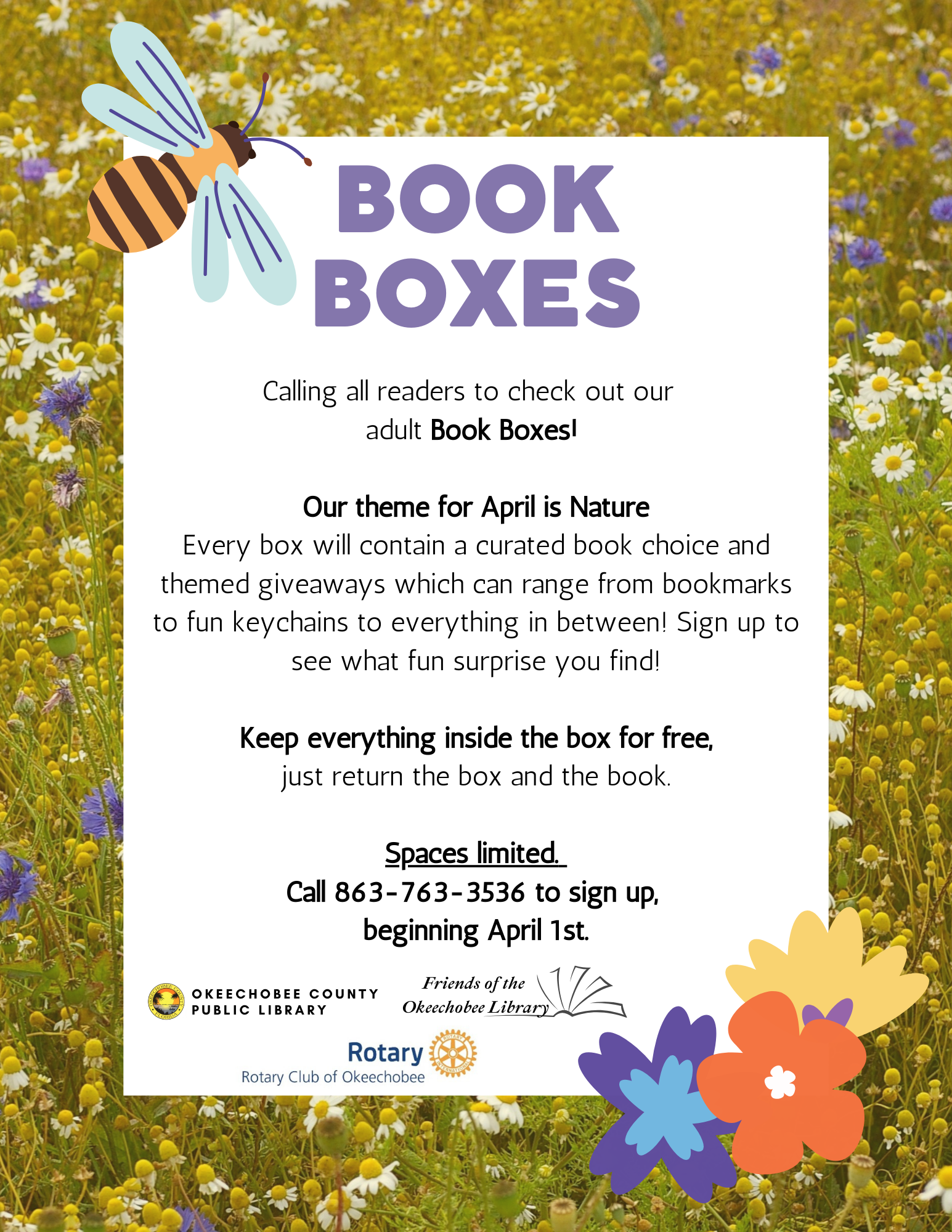 April Book Boxes! Every box will contain a curated book choice and themed giveaways which can range from bookmarks to fun keychains to everything in between! Sign up to see what fun surprise you find