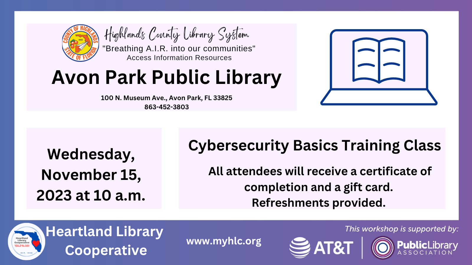 PLA AT&T Avon Park Cybersecurity graphic